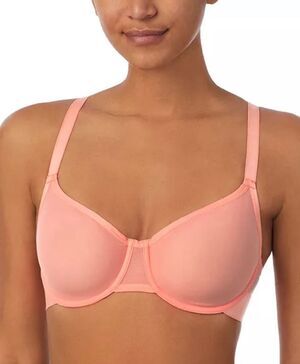 DKNY Sheers Unlined Demi Bra Shell Pink 32C